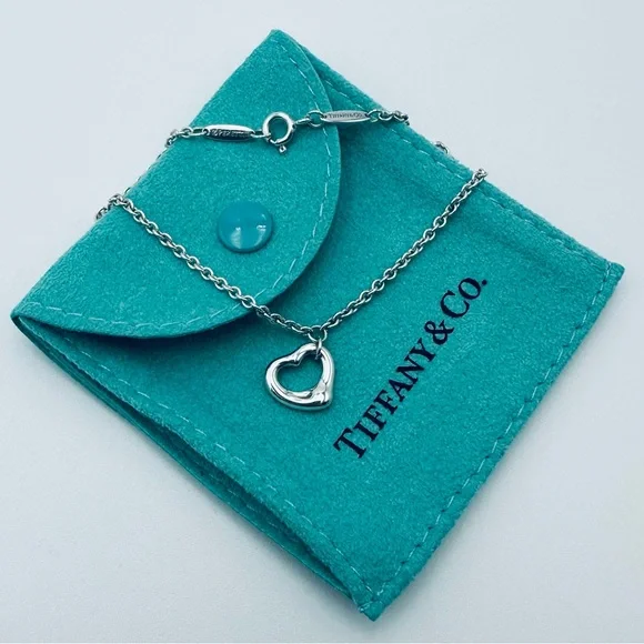 Tiffany & Co. 11 mm Open Heart Bracelet in Sterling Silver 7.5” with Pouch - Picture 10 of 10